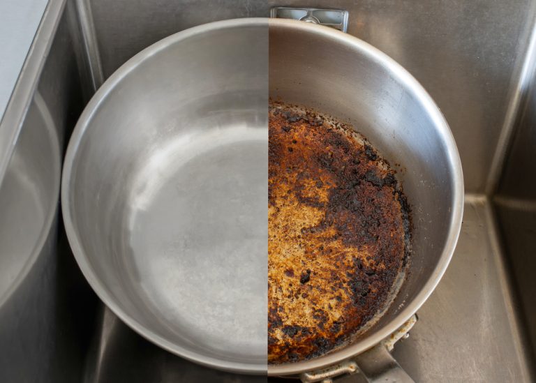 Compare,burnt,pan,image,before,and,after,cleaning,the,unclean